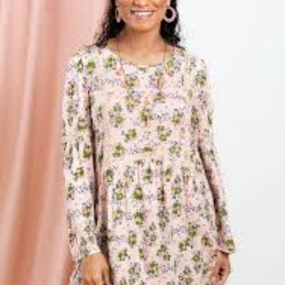 Tops - Matilda Janes Like A Lady Long Flare Sleeve Peasant Floral Pink Women 2XL Tunic